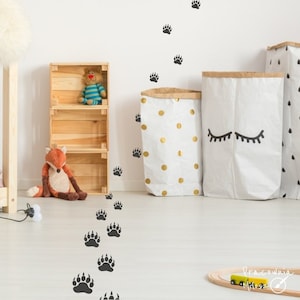 Bärentatzenaufkleber an Wand und Boden, Schritte Bär, Teddybär, Bärenabziehbilder, Tatzenaufkleber 94NW