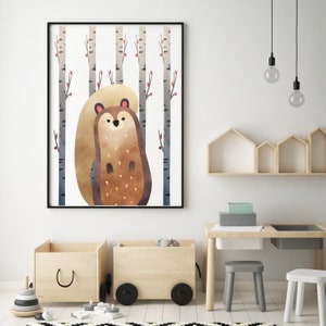 Imagen de la ardilla en los carteles del bosque en la pared Fotos habitación niño cartel de la pared extradecoraciones de cartel para niño para niña