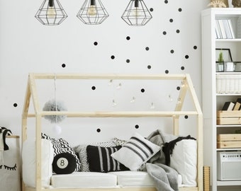 Stickers muraux points noirs, Pois noirs, pois, cercles, Stickers chambre enfant, accessoires noirs 101NW