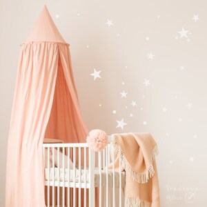 Gold Star and dots vinyl wall decal sticker wall decor,  gold dots and stars, Nursery Wall Art, childs room star wall decals