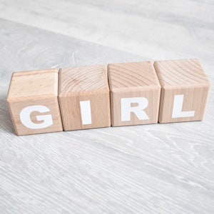 GIRL wooden cubes blocks wood decoration wood blocks