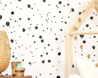 Irregular dot decal Hand Drawn Polka Dots Irregular Spots Sets of 250 Baby Nursery Kids Room Imperfect Polka Dots Hand Drawn Polka Dots 70NW