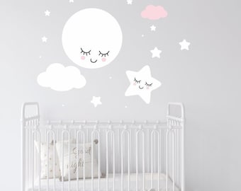 Sticker Moon and Stars In Color KG01