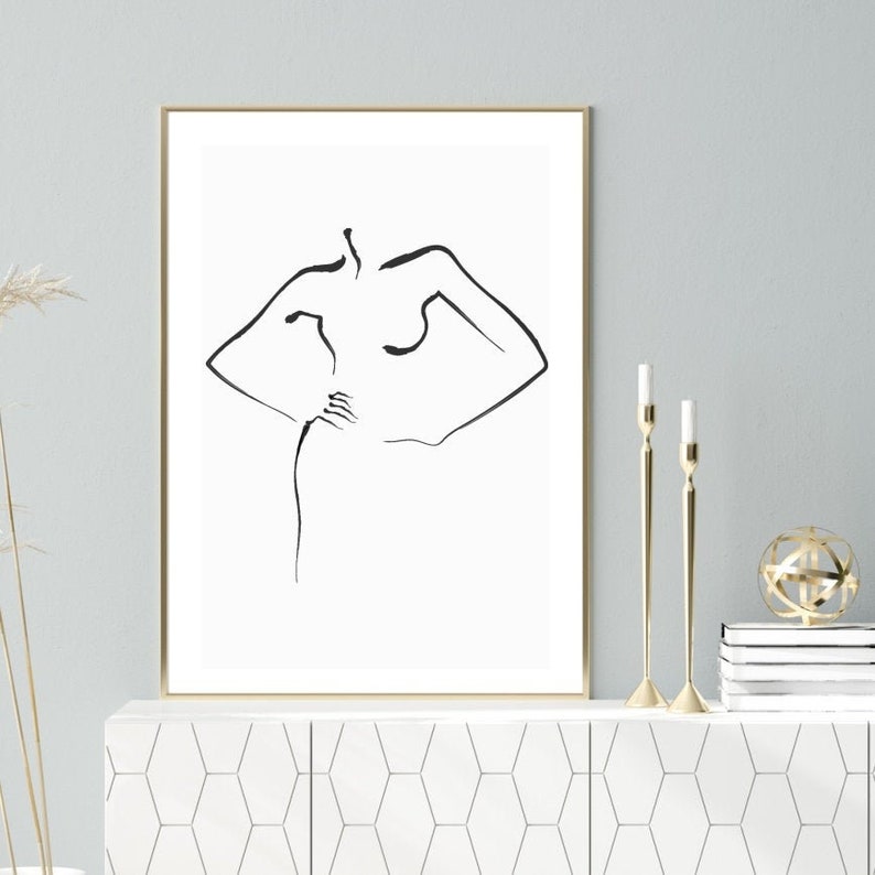 Affiche minimaliste  femme silhouette  art de la ligne Etsy
