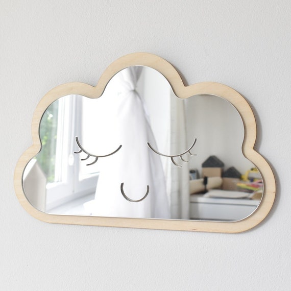 Miroir nuage Miroir en bois incassable, décorations en bois pour