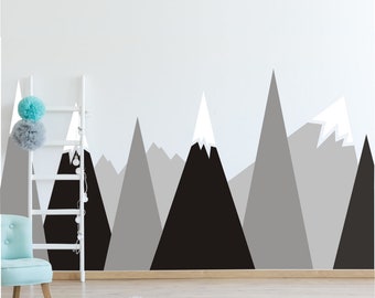 Mountain Sticker for Nursery, Kid room, Vinyl Decal Adventure Awaits, large mountain sticker, Mountains Kid Room Decals