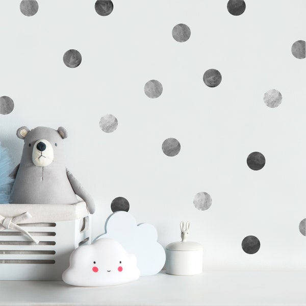 Watercolor gray Polka Dot Wall Decals - Wall Decor, Nursery Decor, Confetti Decals, Wall Art, Kids Room Decal, Sprinkle Decals A156