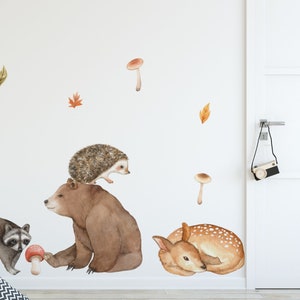 Forest animals stickers on the wall, peel&stick, Nursery woodland, removable, eco inks image 5