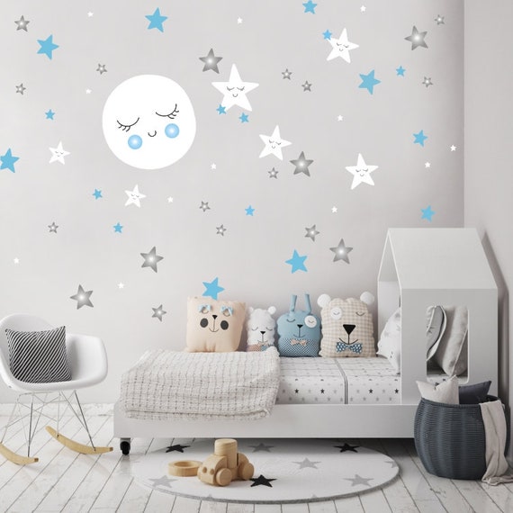 Naklejka Bajkowe Niebo Księżyc I Gwiazdki V2 Naklejki Na Etsy