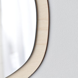 Irregularly shaped mirror. Unbreakable wood mirror. Wooden decorations for kids' room. Mirror L17 image 3