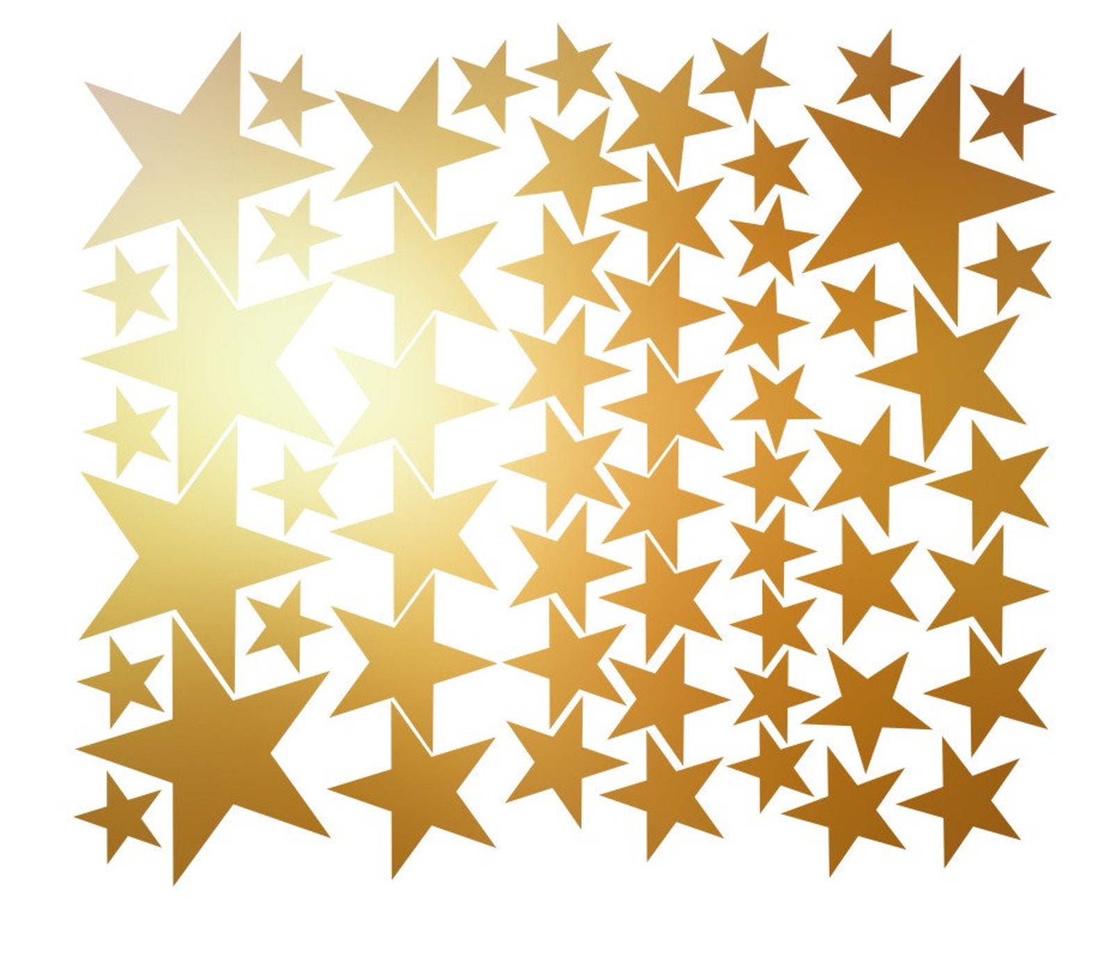 Gold Stars Wall Decals Set Peel and Stick Baby Nursery Wall Etsy