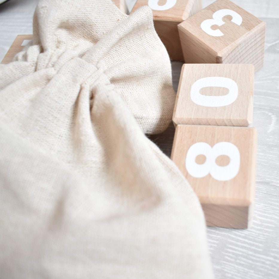 Cubi in legno di faggio con numeri - Italia
