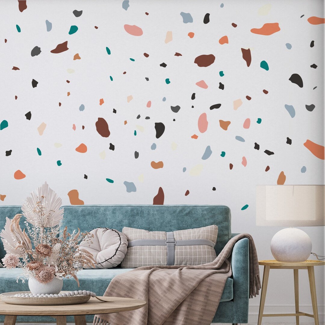 Terrazzo Wall Stickers Terrazzo Decals Nursery Decor Etsy