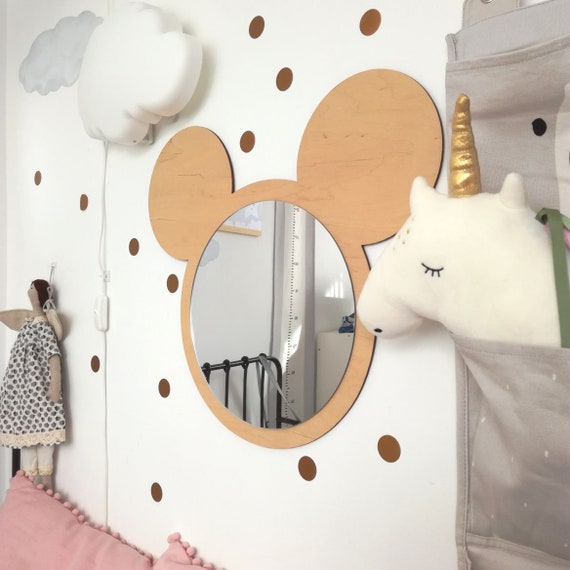 Minnie Mouse Children's Mirror Children's Room Decorations Children's Room Mirrors  Kids Room Girl Room L15 XL 