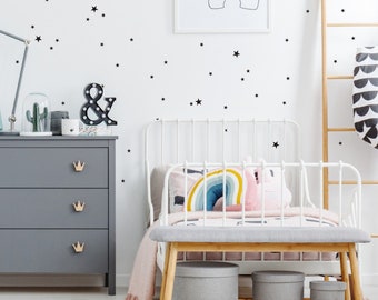Stickers of small stars, stars on the wall, golden stars, girl's room, wall stickers, stickers for furniture, children's room, nursery decal