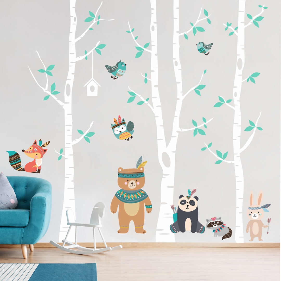 Stickers Indians Animals and Birch Indian Tribal Animals - Etsy