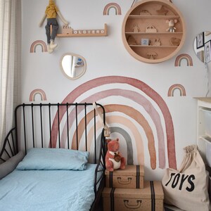 Irregularly shaped mirror. Unbreakable wood mirror. Wooden decorations for kids' room. Mirror L17 image 4