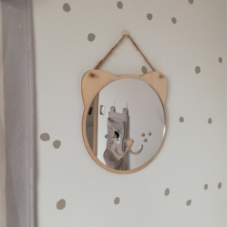 Bear Mirror. Shatterproof Wood Mirror. Wooden Decorations for Etsy