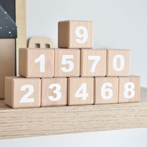 Wooden Beech Cubes with Numbers wood decoration wood blocks