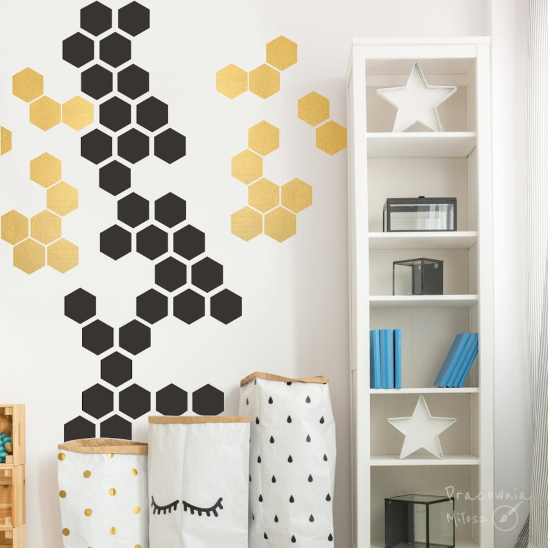 Honeycomb Wall Decal, Hexagon Stickers per Pack, Self Adhesive Art ...
