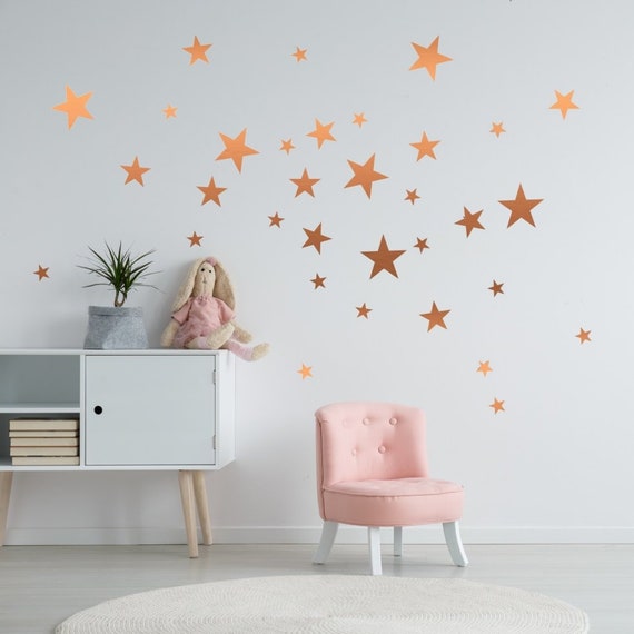 Naklejki Na ścianę Miedziane Gwiazdki Gwiazdy Matowe Do Pokoju Etsy