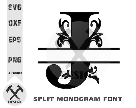 Download Split Monogram Svg Split Letters Svg Digital Laser Cut File Etsy