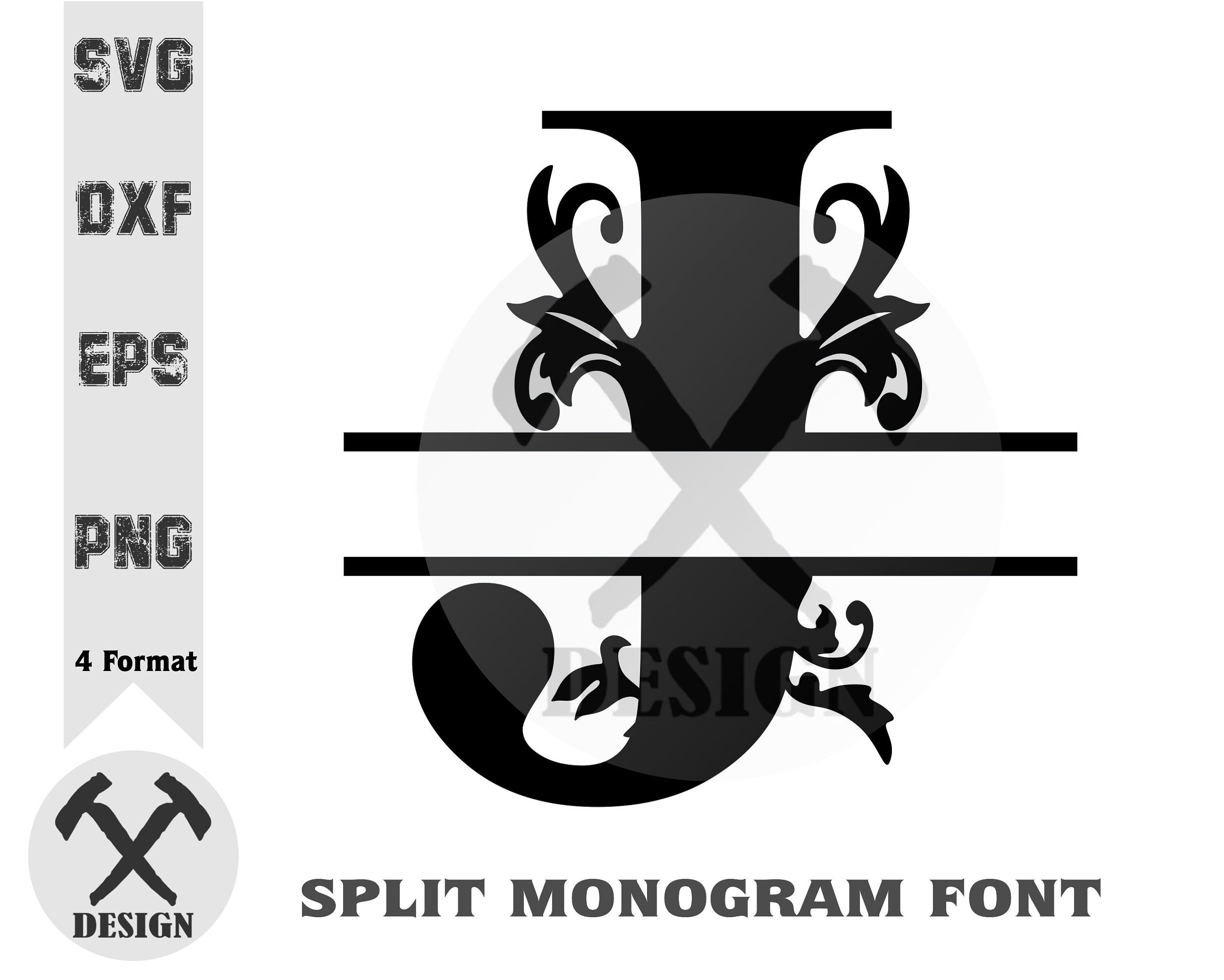 Download Split Monogram Svg Split Letters Svg Digital Laser Cut File Etsy