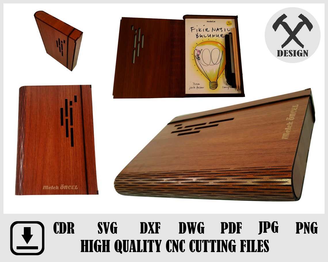 Notebook Cover Box File , Box for Book , Notebook Cover Svg,laser Cut