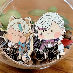 Lyney and Lynette Plush Baby Enamel Pins