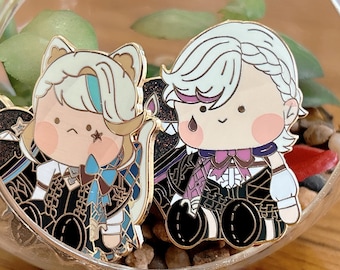 Lyney and Lynette Plush Baby Enamel Pins