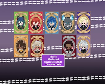 Tarjetas de personajes hechas a mano de Twisted Wonderlands
