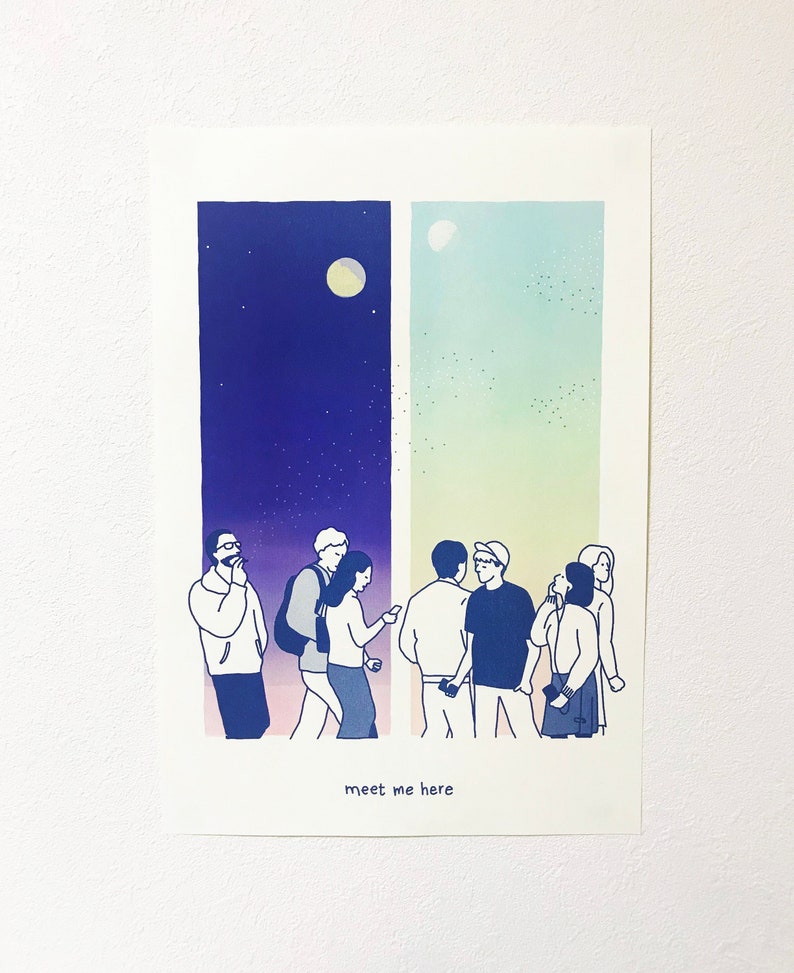 Meet Me Here // Poster A3 Etsy