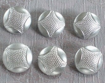 13 silver colored costume buttons metal buttons silver shank buttons vintage buttons 19 mm