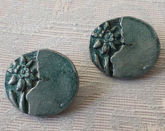 2 boutons traditionnels boutons turquoise Edelweiss boutons à queue 23 mm