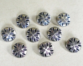 10 vintage buttons metal buttons eyelet buttons traditional buttons 15 mm