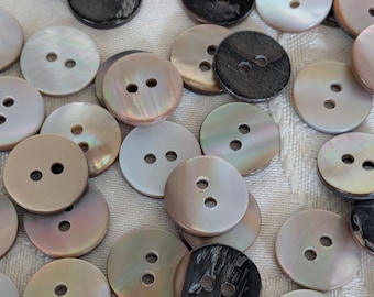 25 mother-of-pearl buttons, shabby chic, 12 mm mother-of-pearl