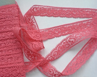 French lingerie lace, pink lace trim, vintage lace