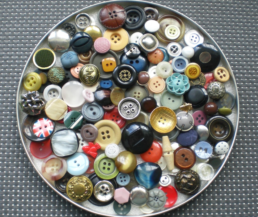 140 Vintage Buttons Button Collection Button Bundle Colorful Buttons ...