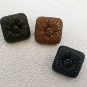 Exclusive leather buttons 50s jewelry buttons leather vintage buttons image 2