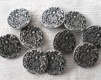 10 Metallknöpfe 23 mm Wappenknöpfe Ösenknöpfe Knöpfe mit Öse Wappen