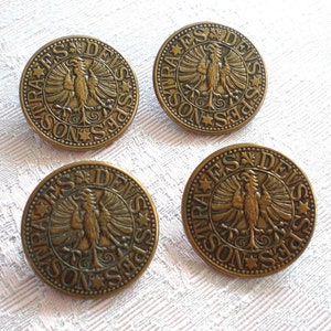 Large coat of arms buttons 8 pieces metal buttons 27 mm buttons with coat of arms motif shank buttons large buttons image 2