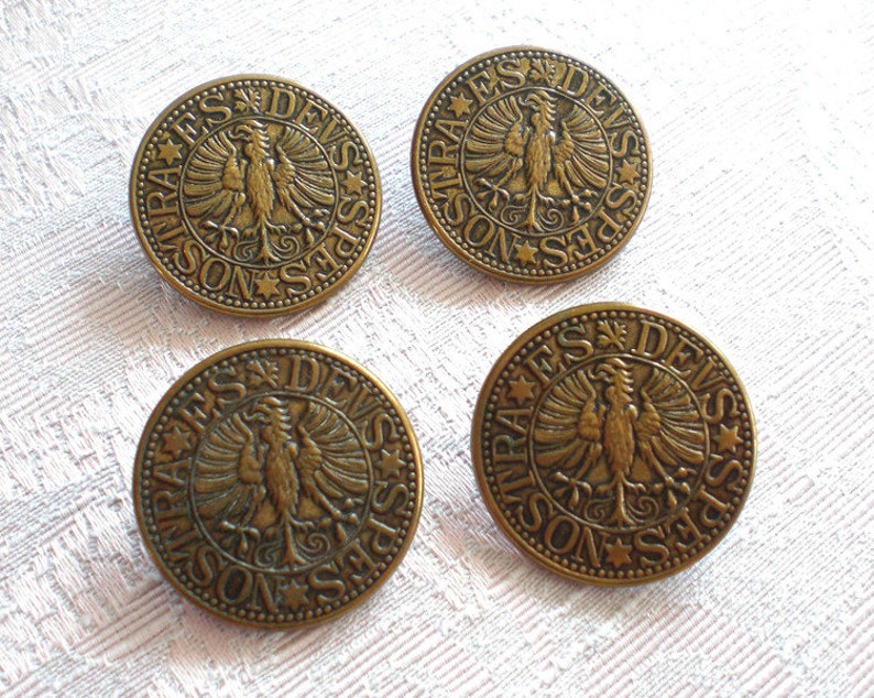 Large coat of arms buttons 8 pieces metal buttons 27 mm buttons with coat of arms motif shank buttons large buttons image 2