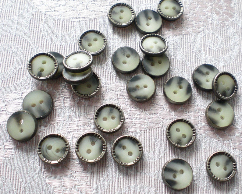 50 metal buttons marble small buttons Tiny buttons 10 mm image 1