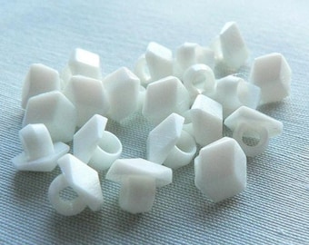Boutons en plastique Gouttes de yaourt 10 pièces boutons de poupée boutons à queue 8 mm