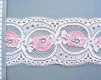 Tulle lace two-tone 4 m pink white decorative lace lace border lace vintage lace vintage