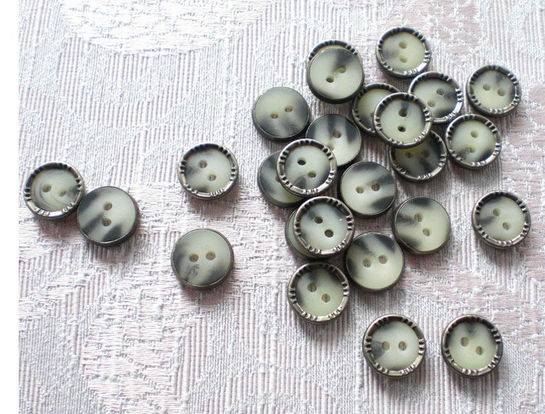 50 metal buttons marble small buttons Tiny buttons 10 mm image 2