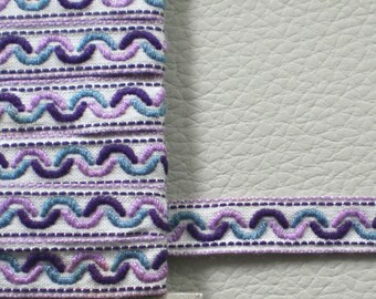 Narrow woven ribbon 4 m cotton ribbon patterned purple decorative ribbon