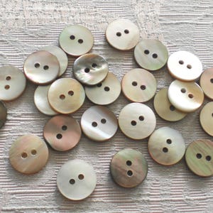 25 mother-of-pearl buttons shabby chic 1.25 cm mother-of-pearl