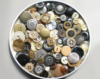 100 botones vintage colección de botones botones de vidrio mezcla de colores naturales