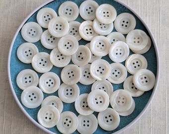 20 mother-of-pearl buttons 2 cm shabby chic 20 mm mother-of-pearl vintage mother-of-pearl buttons